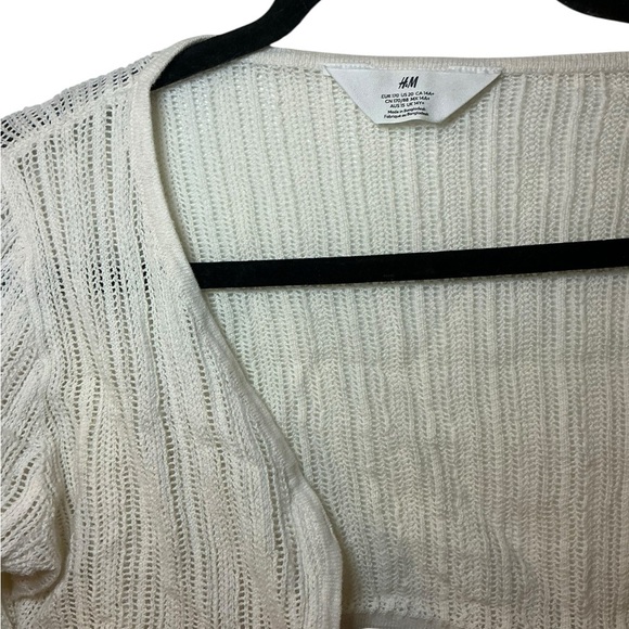 H&M Cream Ribbed Crop Blouse - Picture 3 of 4